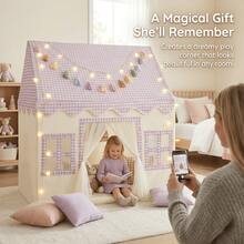 Kids Indoor Play Tent, Cozy Playhouse For Toddlers, Ideal Birthday Gift, Fun Parent-Child Play Space For Boys & Girls(No Star Light) - 奶油色 - 查看 11