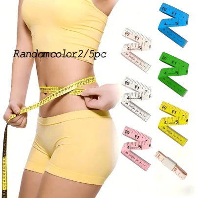 2/5pcs Soft Dual Scale Body Measuring Tape, Professional Sewing Ruler, Inch & Centimeter Dual Scale Measurement, With Clear Measurement Marks, Durable Plastic Sewing Tape Measure, Suitable For Weight Loss, Medical, Body Measurement, Sewing, Sewing Machine Accessories, Crafts, Suitable For Beginners And Experts