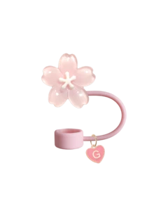 Bouchon de paille portable avec pendentif A-Z et décoration délicate de fleur de cerisier, accessoire de tasse à paille, couvercle de paille réutilisable en silicone anti-poussière, bouchon de paille, convient pour le bureau, le restaurant, le café, la cuisine, la chambre, les vacances, le camping, fournitures de voyage essentielles pour le printemps et l'été. Cadeau d'anniversaire, accessoire de mariage, cadeau de rentrée scolaire, cadeau de la fête des enseignants, cadeau de la fête des mères - Multicolore - Voir 30