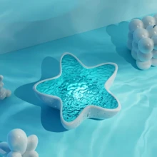Rechargeable Starfish Night Light, 7-Color LED Aurora Projector, Ocean Wave Lamp, Star Sky Projection Light, Room Decor, Cute Dorm Atmosphere Lamp, Bedroom Bedside Night Light, Soothing Relaxing Lighting, Children's Holiday Gift - Multicolor - View 12