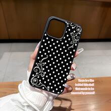 Pearl Polka Dot Dream Patterned Card Holder Leather Case Is Compatible With IPhone 17 Pro Max/Air/16/15/14/13/12/11.For  S22/S23/S24/25. It's An Ideal Gift For Christmas, Valentine's Day, And New Year's, Perfect For Boyfriends, Girlfriends, And Family. - 黑色1 - 查看 2