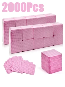 2000/1000/400 piezas Toallitas limpiadoras de esmalte de uñas de gel, removedor de esmalte, sin pelusa, almohadillas de papel al por mayor, herramientas de maquillaje, limpiador, arte de uñas, removedor de esmalte de uñas, toallitas sin pelusa, limpiador, almohadilla de papel - Multicolor - Ver 13