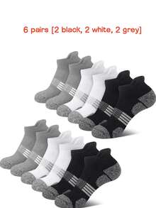24 pares de nuevos calcetines cortos para hombres en negro, blanco y gris, calcetines deportivos de punto fino, transpirables y de secado rápido, calcetines cortos duraderos, calcetines invisibles para hombres - Multicolor - Ver 13