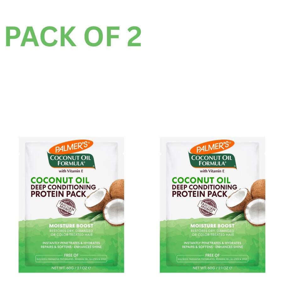 Palmer's Coconut Oil Deep Conditioning Protein Pack Hydrating Hair Care Treatment 2.1oz (Pack Of 2) - 15g - View 1