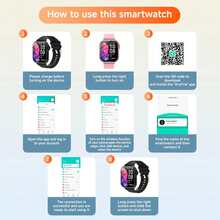 Reloj inteligente para niños, con correa deportiva de silicona, compatible con llamadas, podómetro, seguimiento de calorías, múltiples modos deportivos, alertas de llamadas y mensajes, pantalla táctil completa, compatible con Android e iOS, regalo divertido - Multicolor - Ver 8