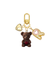 Letter Teddy Bear Keychain, With Gold Bubble Letter A-Z Keychain, Cute Teddy Bear Bag Charm Pendant, Suitable For Handbags, Wallets, Backpacks, Travel Bags, Decorative Keychain, Suitable For Gym, Classroom, Matching Games, Suitable For Daily Use, Vacation, Travel, School, Shopping, Gifts For Girls, Teens, Women, Friends, Perfect For Valentine's Day, Mother's Day, Birthday, Christmas, Holidays And Other Occasions - Multicolor - View 21
