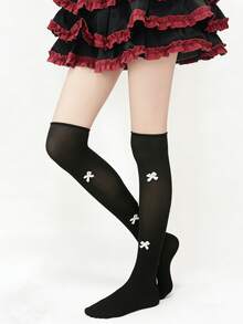 1/2 pares de calcetines largos blancos con mariposas lindas, adecuados para primavera y verano - Multicolor - Ver 3