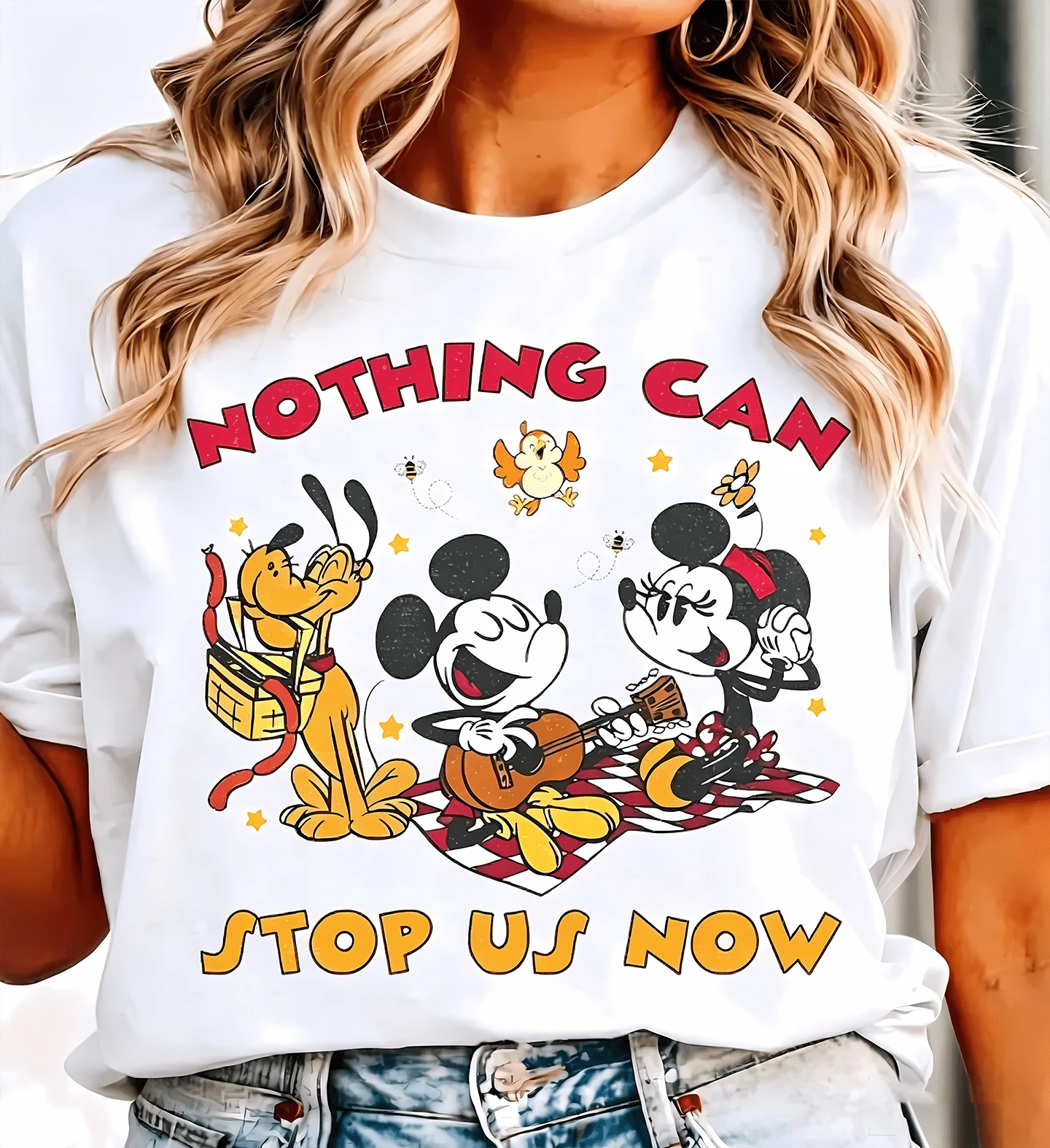 Retro Runaway Railway Mickey Minnie Pluto Chuuby Shirt, Nothing Can Stop Us Now, Disney Ride Shirt, Disney Park Shirt, Disneyland Trip Tee - trắng - Xem 1
