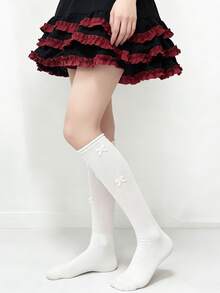 1/2 pares de calcetines largos blancos con mariposas lindas, adecuados para primavera y verano - Multicolor - Ver 9
