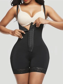 1pc Adjustable Black Shapewear Jumpsuit For Women, Butt Lifting & Waist Cinching, Suitable For Various Occasions And Activities - Black - View 3