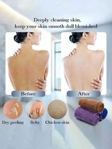African Mesh Exfoliating Back Scrubber Set, Double-Sided For Gentle And Coarse Exfoliation, Effective Body Exfoliation, Shower Back Scrubber, Quality Mesh Material, Convenient Strap Design, Loofah Scrubber, Body Sponge, Suitable For Daily Use, Leaving Skin Smoother - Multicolor - View 5