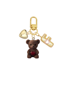 Letter Teddy Bear Keychain, With Gold Bubble Letter A-Z Keychain, Cute Teddy Bear Bag Charm Pendant, Suitable For Handbags, Wallets, Backpacks, Travel Bags, Decorative Keychain, Suitable For Gym, Classroom, Matching Games, Suitable For Daily Use, Vacation, Travel, School, Shopping, Gifts For Girls, Teens, Women, Friends, Perfect For Valentine's Day, Mother's Day, Birthday, Christmas, Holidays And Other Occasions - Multicolor - View 34