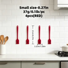 Silicone Basting Brush Set, Heat Resistant Kitchen Brush For Oil/Sauce, Dishwasher Baking Brush (Black, Red 2/4/6 Pieces Set) - Solid Color - View 18