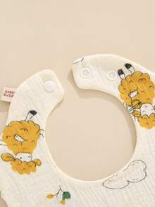Yếm ăn cho bé 6 lớp, 100% cotton, yếm vải muslin chống văng nước bọt, có thể điều chỉnh và xoay được, dành cho trẻ sơ sinh. - Nhiều màu - Xem 5