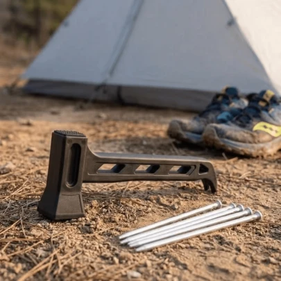 Martelo de Chão Leve e Resistente com Empunhadura Antiderrapante, Martelo de Camping em PE para Estacas de Barraca e Montagem de Lona para Uso Ao Ar Livre