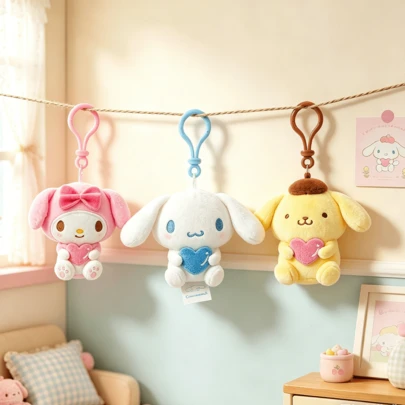  Móc khóa nhồi bông hình nhân vật Sanrio được cấp phép chính thức – Một món đồ chơi hoạt hình mềm mại, sang trọng, hoàn hảo cho trẻ em và người hâm mộ; một vật trang trí dễ thương cho ba lô và cặp sách, phù hợp cho giờ chơi, trang trí phòng và trưng bày sưu tầm – Là món quà hoàn hảo cho sinh nhật, Ngày Valentine, Lễ Phục sinh, Halloween, Lễ Tạ ơn, Giáng sinh và Năm mới.