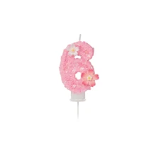 粉色樱花数字蜡烛 0-9 全套，儿童生日蛋糕装饰，少女闪亮花朵蜡烛，甜品桌装饰，派对拍照道具，浪漫氛围蜡烛，适用于生日派对、单身派对、结婚纪念日、母亲节、毕业典礼、毕业派对 - 櫻花主題1 - 查看 17