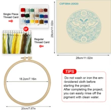 1pc 15*15cm/5.9*5.9in-20*20cm/7.9*7.9in Floral Embroidery Kit, DIY Hand ...