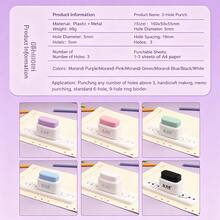 1pc Creative 3-Hole Puncher Round Hole Loose Leaf Binder Multi-Hole Punching Machine Small 5-Hole B5 Loose Leaf Notebook Puncher No Debris - Regular - View 6