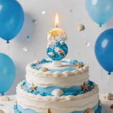 0-9岁海洋主题生日蜡烛，一周岁生日蛋糕装饰，海滩主题生日派对装饰，婴儿派对甜点桌装饰，贝壳和海星闪光蜡烛，生日派对用品，生日拍照道具，一周岁生日礼物，生日惊喜装饰，生日派对装饰，海滩生日派对，一周岁生日派对，生日蜡烛，适用于生日派对、单身派对、结婚纪念日、母亲节、毕业典礼、毕业派对 - 海洋主題1 - 查看 5