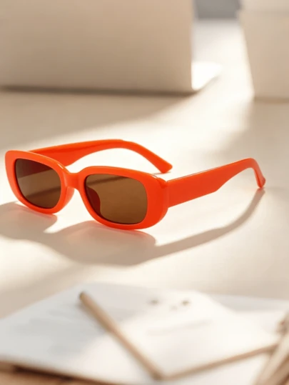 1 Pair Unisex Y2K Square Frame Glasses, Fashionable Street Style Accessory Suitable For Summer Beach, Outdoor Travel