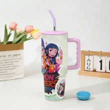 DOBBLE Bình nước du lịch cỡ lớn chống rơi vỡ dành cho nữ, có ống hút, chất lượng cao, thương hiệu Girl Group. - A - Xem 9
