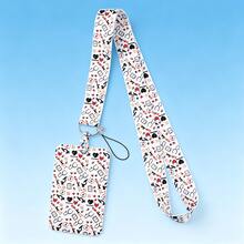 Soporte de tarjeta con cordón de dibujos animados de la serie médica, Cordones para tarjeta de identificación con temática médica de colores impresos, Soporte para tarjeta de identificación de estudiante de campus, Funda protectora para tarjeta de autobús/trabajo, Cordón para teléfono y llavero, Soporte para tarjeta de identificación con temática de enfermera/médico, Funda duradera antiperidida para tarjeta con cordón, Soporte universal para tarjeta con cordón para oficina/escuela/transporte, Múltiples estilos disponibles, Gran regalo para personal médico/estudiante - Tarjetero con cordón para teléfono con forma de gato - Ver 9