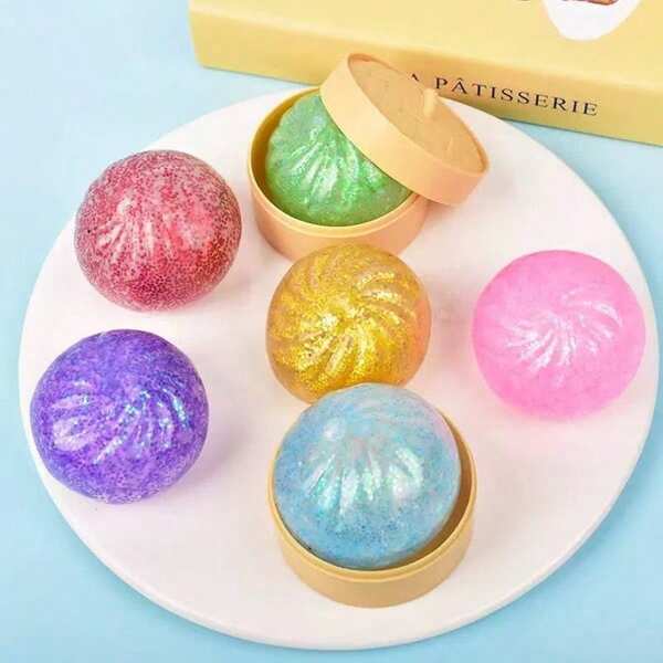 迷你蒸包软萌减压玩具，带蒸汽机（颜色随机）
