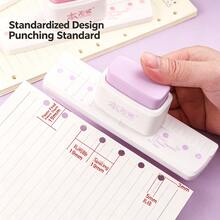 1pc Creative 3-Hole Puncher Round Hole Loose Leaf Binder Multi-Hole Punching Machine Small 5-Hole B5 Loose Leaf Notebook Puncher No Debris - Regular - View 8