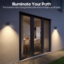 1pc Outdoor Solar Deck Light, Modern Cylindrical LED Table Lamp, Solar Powered, Staircase Light For Entrance, Bedside, Table, Closet, Suitable For Outdoor Railing, Porch, Steps, Garden, Pillar Decoration, Warm White Light Solar Wall Light - Solar - View 9