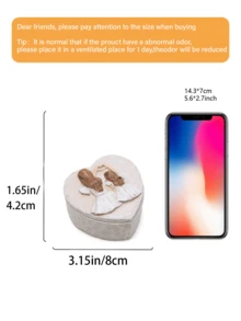 1个复古天使小天使首饰盒，树脂玫瑰雕刻珠宝收纳整理盒，心形纪念盒，可存放戒指耳环，家居装饰，情人节母亲节礼物，梳妆台摆件。 - 經典 - 查看 12