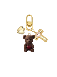 Letter Teddy Bear Keychain, With Gold Bubble Letter A-Z Keychain, Cute Teddy Bear Bag Charm Pendant, Suitable For Handbags, Wallets, Backpacks, Travel Bags, Decorative Keychain, Suitable For Gym, Classroom, Matching Games, Suitable For Daily Use, Vacation, Travel, School, Shopping, Gifts For Girls, Teens, Women, Friends, Perfect For Valentine's Day, Mother's Day, Birthday, Christmas, Holidays And Other Occasions - Multicolor - View 26