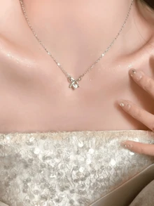 1 buah Kalung Liontin Pita, Hadiah Terbaik untuk Anak Perempuan - Perak - View 5