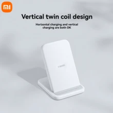 Tangle-Free Quality Wireless Charger Xiaomi Wireless Charging Pad Vertical Fast Wireless Charging Stand Fast Charging Station For IOS And Android Smartphones Max Power 30W Overcharge Protection Graduation Gift Memorial Day - White - View 3
