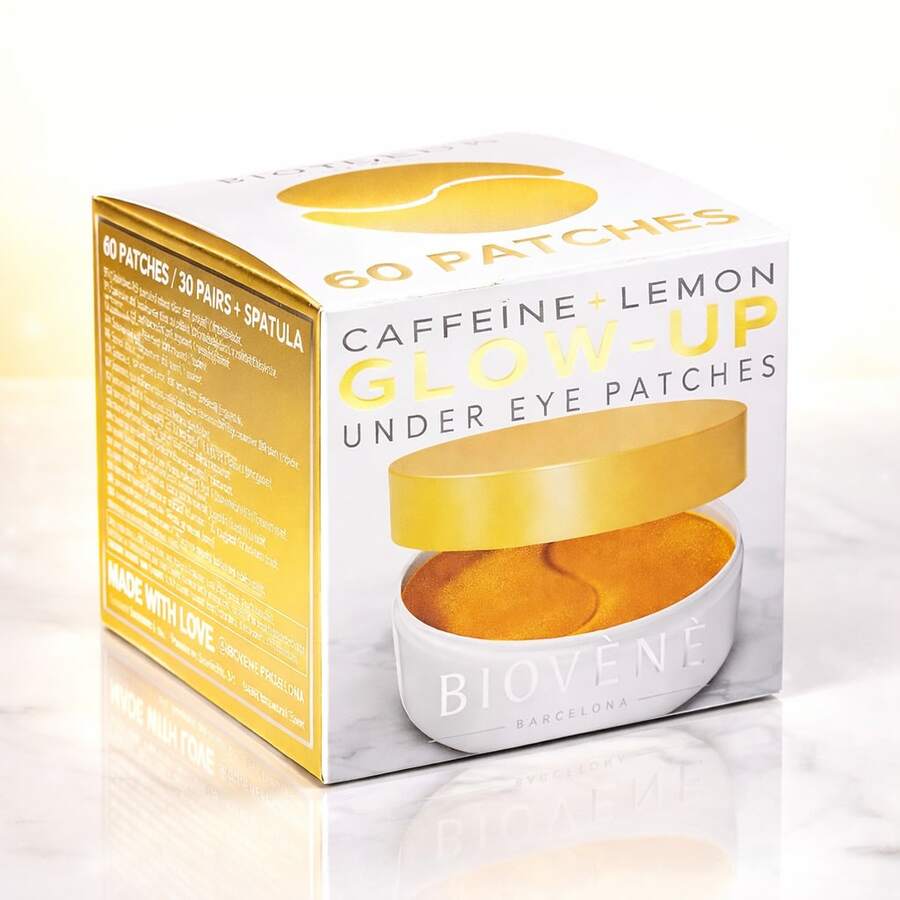 Everlyx - Biovène Caffeina e Limone Glow-Up Patches - 60 unità con spatola - Effetto illuminante e anti-fatica - Riduce le occhiaie - Adatto a tutti i tipi di pelle - Idratazione intensa ed effetto illuminante - ✅Consegna in 3-5 giorni - 60 unità - Visualizzare 1