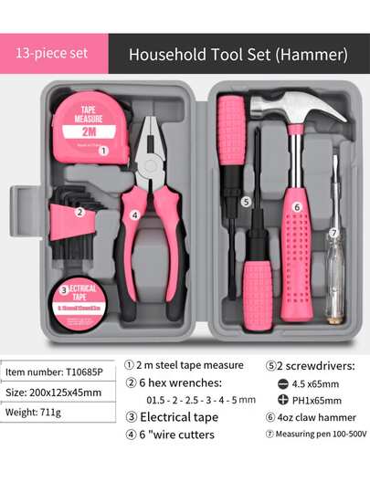 [High Quality Tool Set] 13/24/18/20 Piece Tool Kit, Complete Manual Repair And Maintenance Tool Set For Home Furniture, Automotive, Daily Maintenance, No Assembly Required, Batteries Not Included