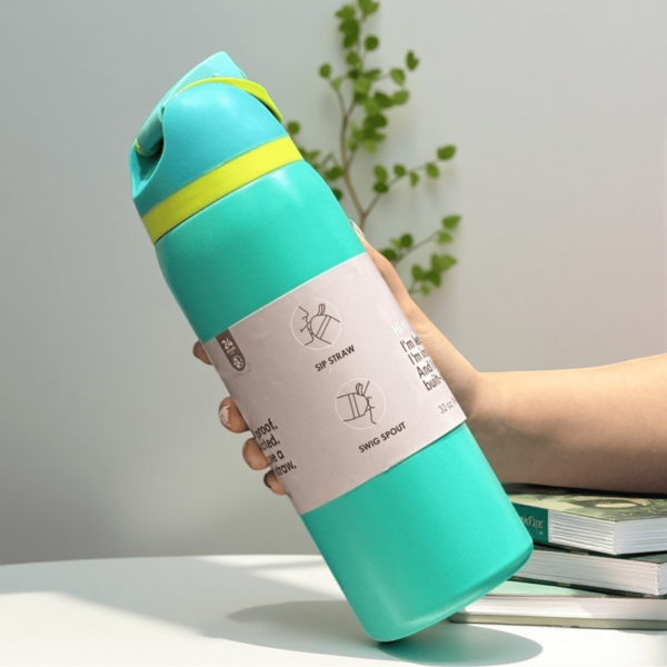 32oz Insulated Water Bottle: A Minimalist, Large-Capacity Design Featuring A Matte Finish And Dual Drinking Options. Crafted From Stainless Steel, It Offers Versatile Functionality-Allowing For Use With A Straw Or Direct Sipping. It Provides 24-Hour Long-Lasting Thermal Insulation And Is Completely Leak-Proof. An Ideal, Convenient Companion For Students, Athletes, Fitness Enthusiasts, And Commuters-Suitable For Both Men And Women.