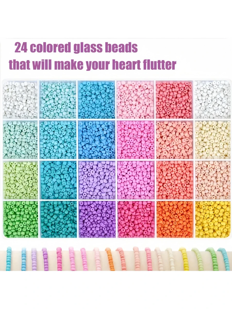3000pcs/Box Dopamine Color Macaroon Beads Jewelry Making Kit - Multicolor - View 1