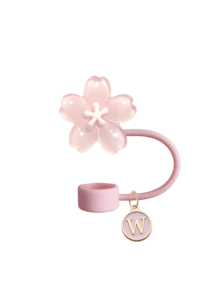 Bouchon de paille portable avec pendentif A-Z et décoration délicate de fleur de cerisier, accessoire de tasse à paille, couvercle de paille réutilisable en silicone anti-poussière, bouchon de paille, convient pour le bureau, le restaurant, le café, la cuisine, la chambre, les vacances, le camping, fournitures de voyage essentielles pour le printemps et l'été. Cadeau d'anniversaire, accessoire de mariage, cadeau de rentrée scolaire, cadeau de la fête des enseignants, cadeau de la fête des mères - Multicolore - Voir 42