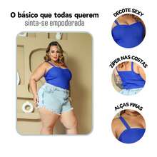 Women's Plus Size Cropped Top, Royal Blue, World Cup Brazil, Cheering For The Brazilian National Team, Brazil Games, Curve - Xanh đậm - Xem 8