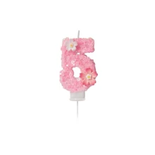 粉色樱花数字蜡烛 0-9 全套，儿童生日蛋糕装饰，少女闪亮花朵蜡烛，甜品桌装饰，派对拍照道具，浪漫氛围蜡烛，适用于生日派对、单身派对、结婚纪念日、母亲节、毕业典礼、毕业派对 - 櫻花主題1 - 查看 14