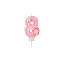 粉色樱花数字蜡烛 0-9 全套，儿童生日蛋糕装饰，少女闪亮花朵蜡烛，甜品桌装饰，派对拍照道具，浪漫氛围蜡烛，适用于生日派对、单身派对、结婚纪念日、母亲节、毕业典礼、毕业派对 - 櫻花主題1 - 查看 19