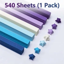 540 hojas de tiras de papel de origami con estrellas, 7 colores de tiras de papel de estrella de la suerte, 6 esquemas de color, unicolor por ambos lados, tiras de origami de estrella, tiras de origami de estrella, origami hecho a mano verde, manualidades DIY para principiantes, artesanía decorativa, regalo del Día de la Madre - multicolor - Ver 13