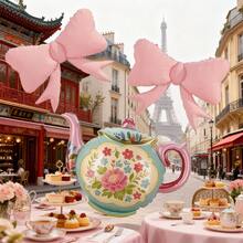 1/3pcs Tea Pot & Princess Aluminum Foil Balloons, Suitable For Birthday Wedding Tea Party Decor, Tea Theme Balloon Arch Wall, Mother's Day Party Photo Props, Spring/Summer DIY Party Supplies - View 13