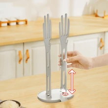 1pc Hand-Shaped Glove Drying Rack With Drainage Tray Design Rubber Dishwashing Glove Holder, Multi-Functional Towel And Cleaning Cloth Storage Rack, Kitchen Bathroom Countertop Organizer, Practical Home Accessory And Holiday Gift - Multicolor - View 10