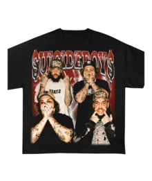 SHIRT, , Merch, ,, G59 Shirt, G59, G59 Merch, , Hoodie, Su Music Collage Print Crew Neck T Shirt Multi Image Design Short Sleeve Y2K - 黑色 - 查看 1