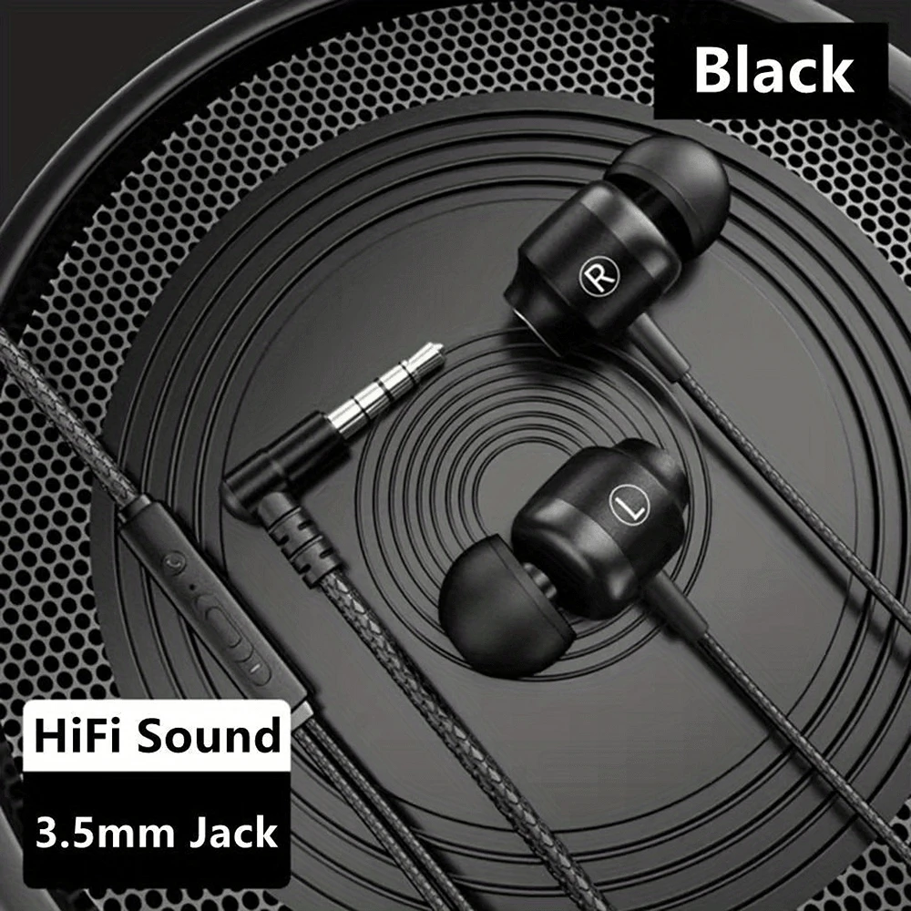 有线耳机 3.5mm 插孔耳塞式音频耳机 电子通话和音乐低音立体声入耳式耳机 兼容 iPad/PC - 查看 1