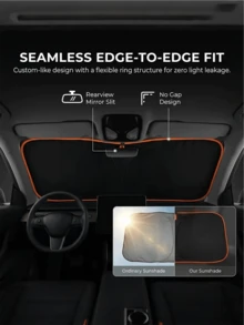 Universal Car Front Windshield Sunshade, Thickened Heat Insulation Anti-Glare Sunshade, Foldable Waterproof Car Sunshade, Blocks UV Rays And Sun Protection, Keeps Car Interior Cool, Easy To Store Summer Car Interior Accessory - A - View 7