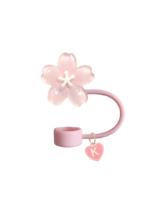 Bouchon de paille portable avec pendentif A-Z et décoration délicate de fleur de cerisier, accessoire de tasse à paille, couvercle de paille réutilisable en silicone anti-poussière, bouchon de paille, convient pour le bureau, le restaurant, le café, la cuisine, la chambre, les vacances, le camping, fournitures de voyage essentielles pour le printemps et l'été. Cadeau d'anniversaire, accessoire de mariage, cadeau de rentrée scolaire, cadeau de la fête des enseignants, cadeau de la fête des mères - Multicolore - Voir 43