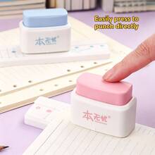 1pc Creative 3-Hole Puncher Round Hole Loose Leaf Binder Multi-Hole Punching Machine Small 5-Hole B5 Loose Leaf Notebook Puncher No Debris - Regular - View 5